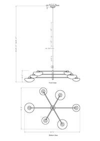 Sundrift 6 Light Adjustable Chandelier