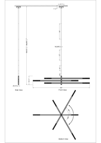 Crescendo 6 Light Adjustable Chandelier - Brass