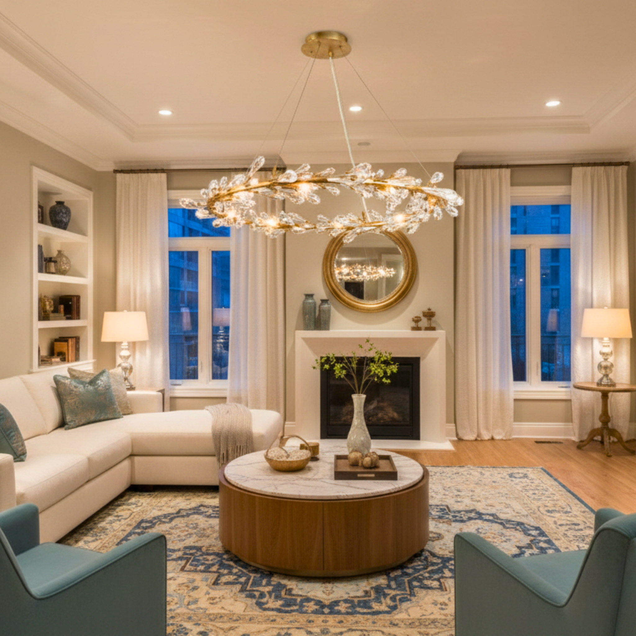 Crystal Wreath Chandelier