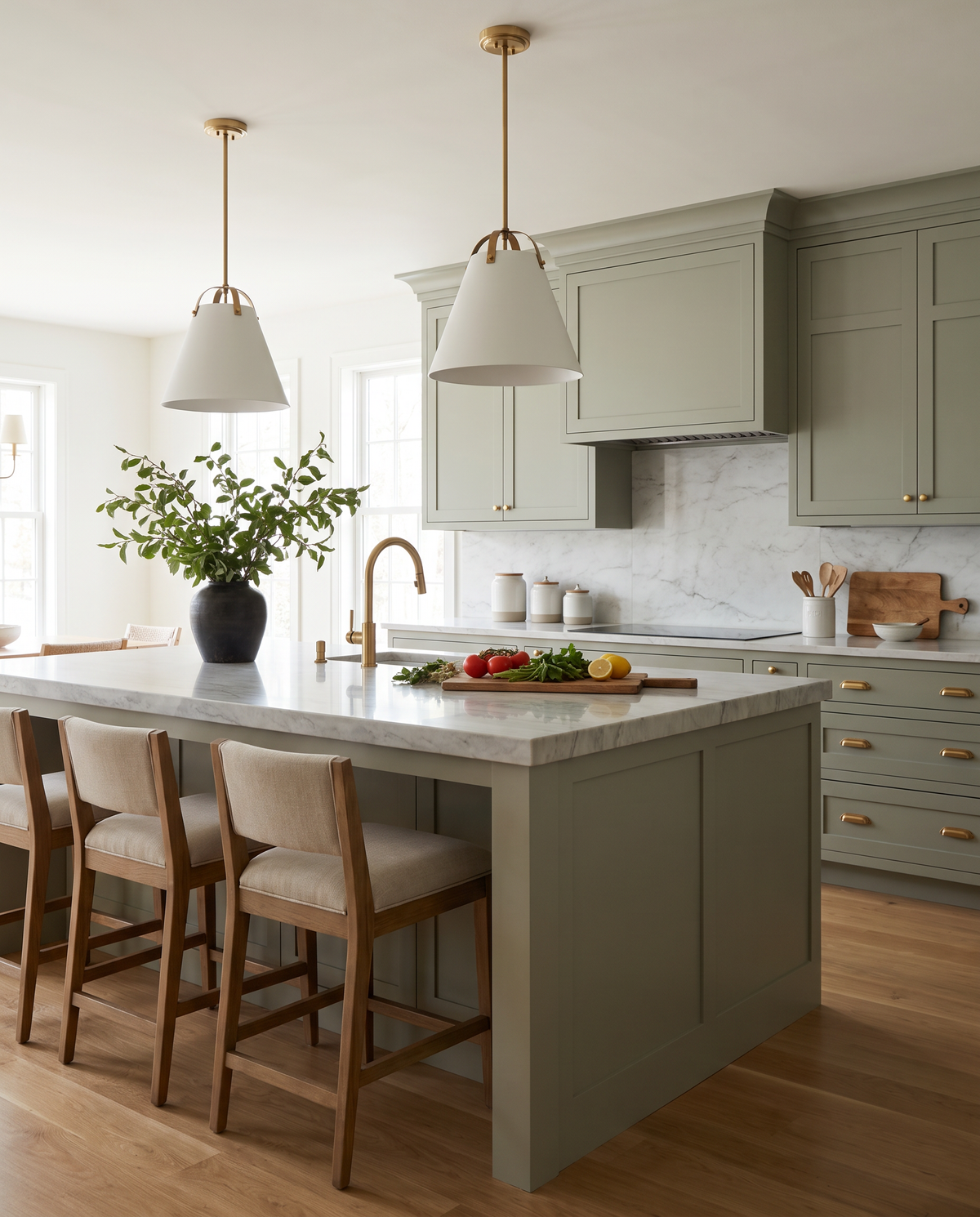 Blakely 1 Light Pendant - White & Aged Brass