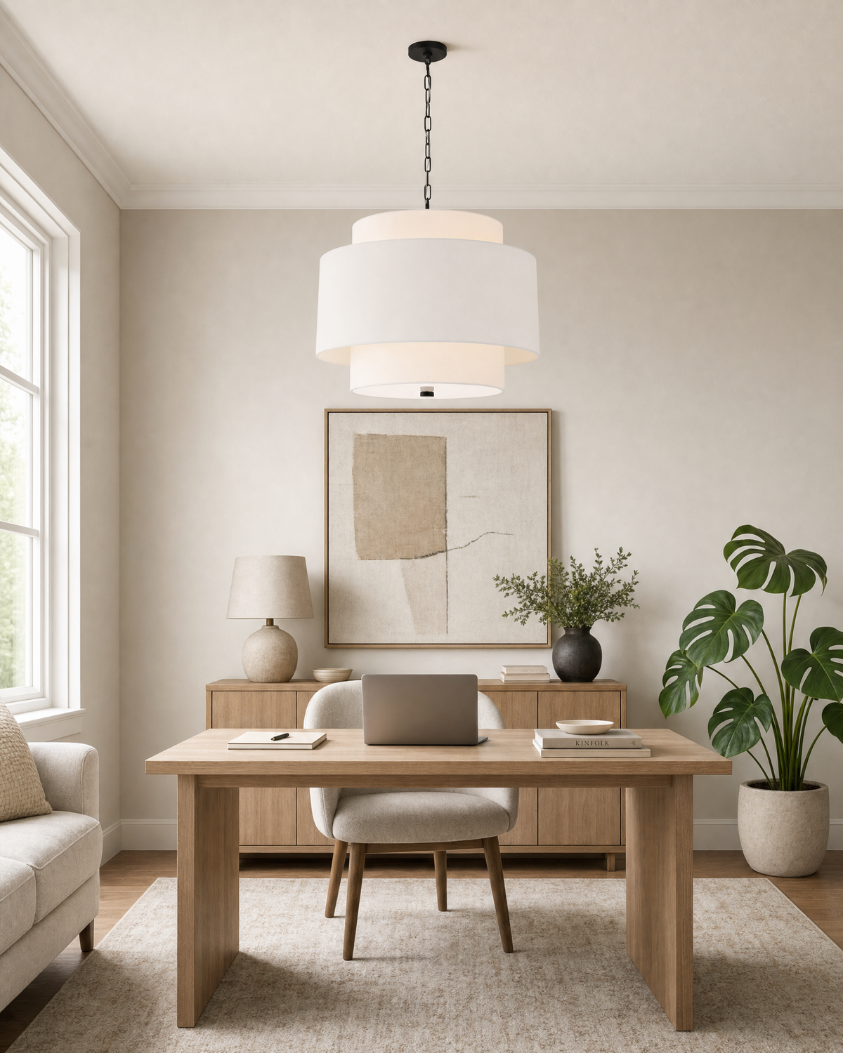 Demure Tiered Pendant - Black