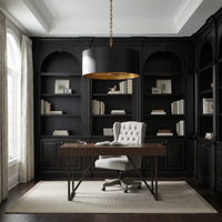 Lark Eight Light Pendant - Black and Brass