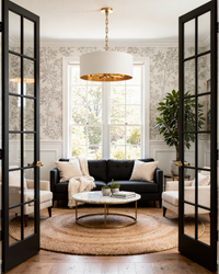 Lark 8 Light Pendant - White & Aged Brass