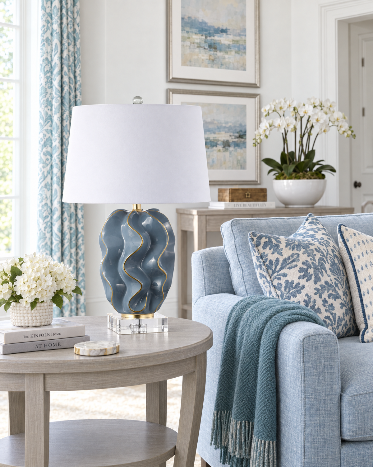 Ruffles Table Lamp - Blue