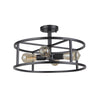 Mariana Home - Phillip 4 Lt Semi Flush - Black