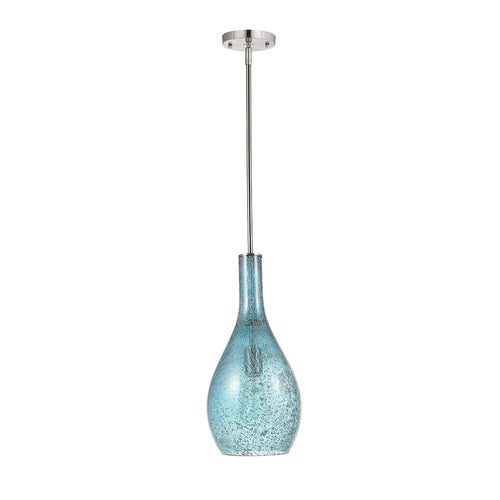 Mariana Home - Olivia 1 Light Glass Pendant - Blue Metallic Art Glass - 130092