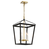 Black and Brass 4 Light Lantern