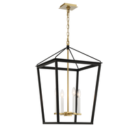 Black and Brass 4 Light Lantern