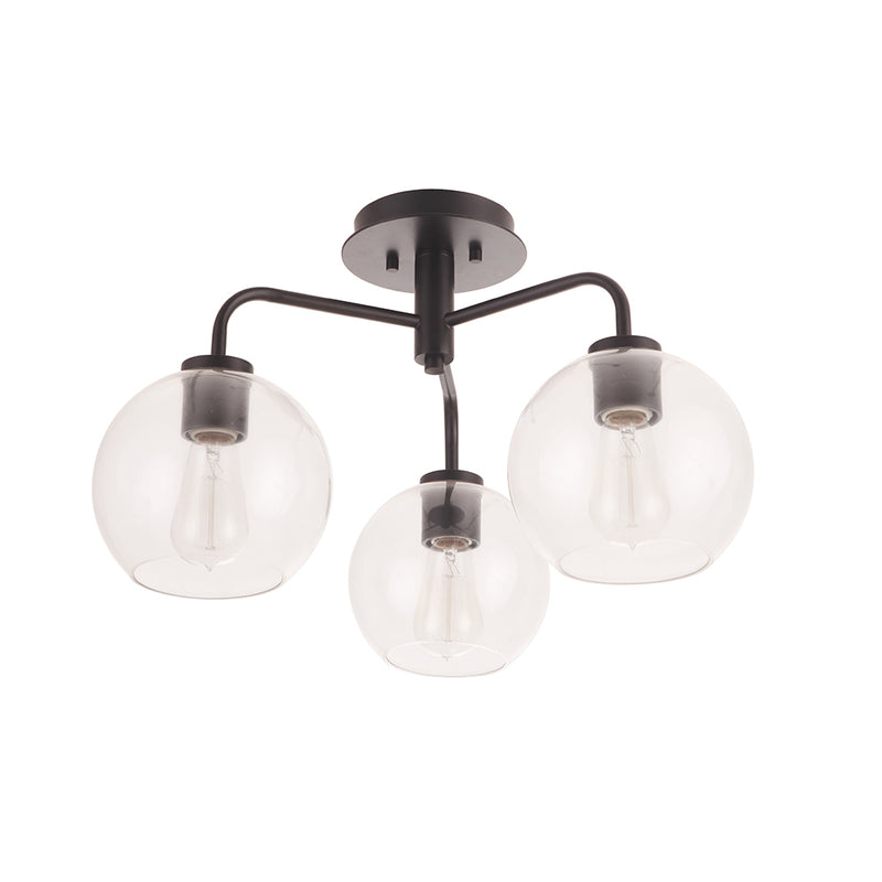 Mariana Home - Knox 3 Light Semi-Flush Mount - Black