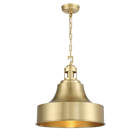 Clamor One Light Pendant - White and Brass
