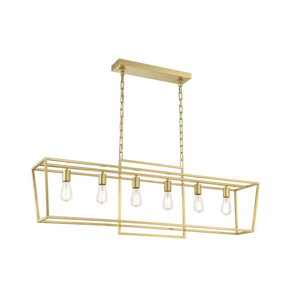 Maisie 6 Light Island Pendant - Aged Brass | Mariana Home