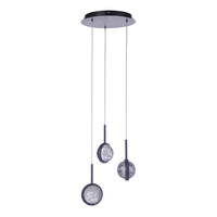 Three Light Black LED Pendant