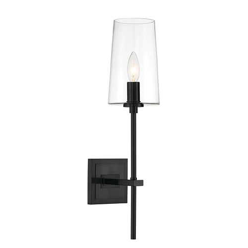One Light Black Wall Sconce