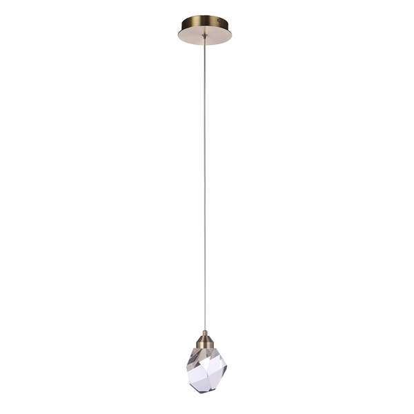 One Light Brass LED Pendant