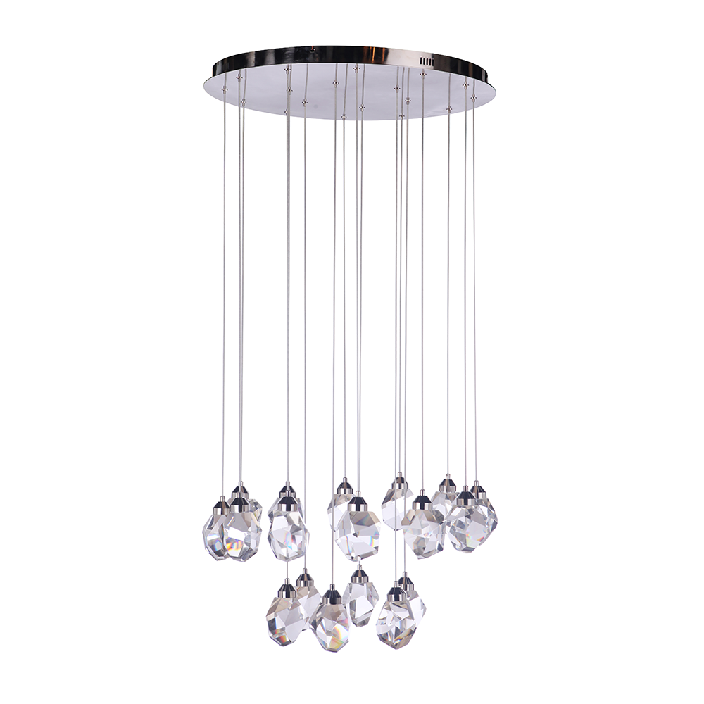 Euclid 18 Light LED Chandelier - Polished Nickel | Mariana Home