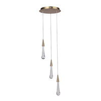 Brass 3 Light LED Pendant