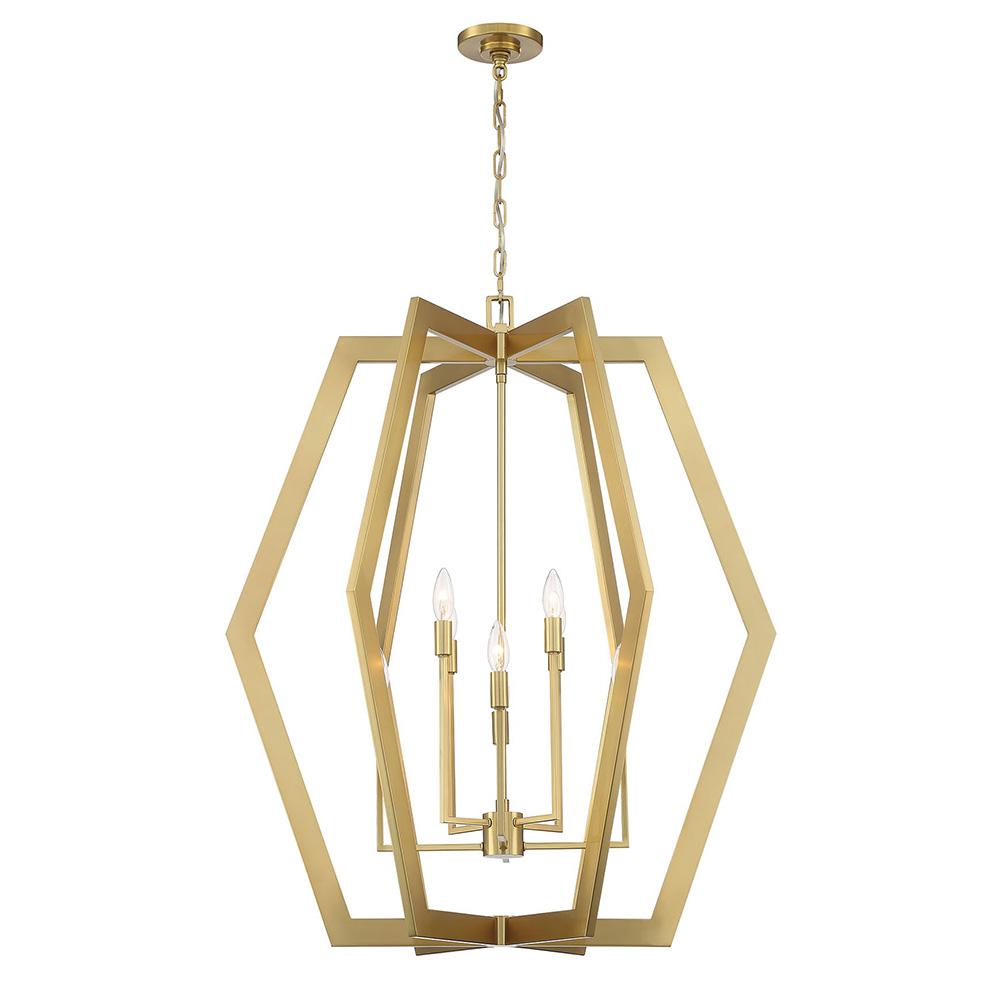 Mariana Home - Hex Foyer Chandelier - Brass