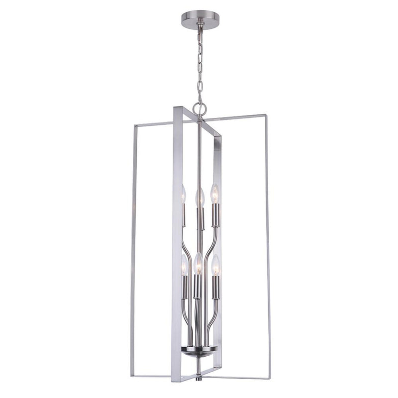 Mariana Home - Leah 6 Light Foyer Pendant - Satin Nickel