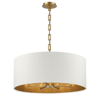 White and Brass 8 Light Pendant