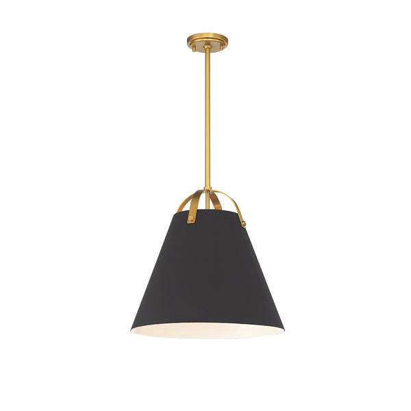 Mariana Home - Convex 1 Light Pendant - Black & Brass