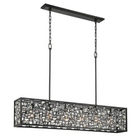Black 6 Light Linear Chandelier