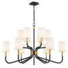 Mariana Home - Normandy 12 Light Chandelier - Black and Brass