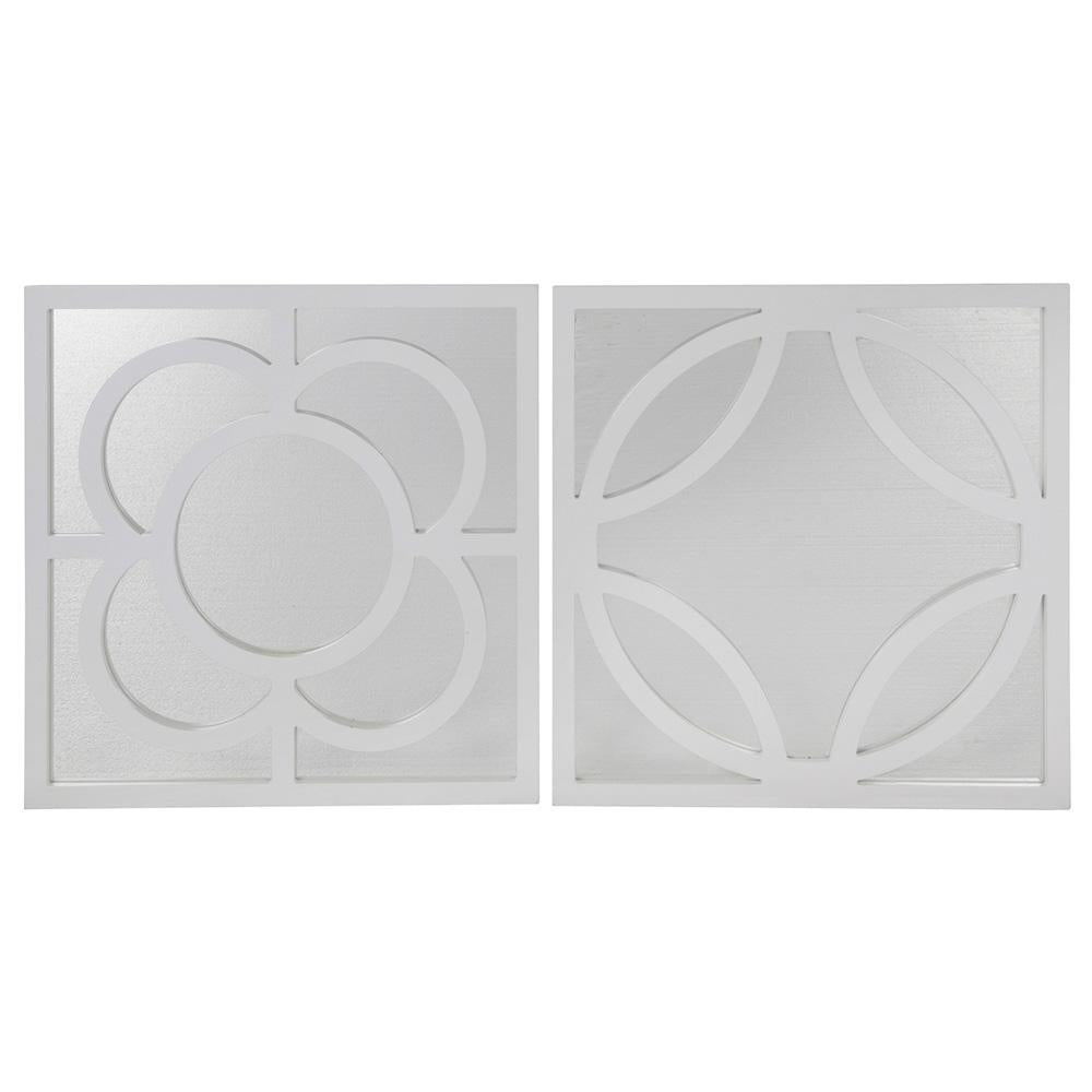 Mariana Home - Arabella Framed Set of Wall Mirrors - White Finish - 360006
