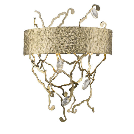 Clarity LED Crystal Pendant - Brass
